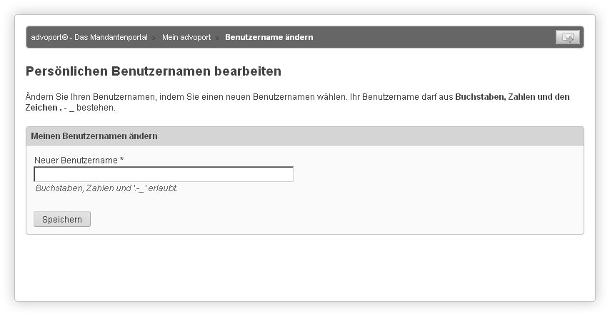 Auch der Benutzername kann jederzeit geändert werden.