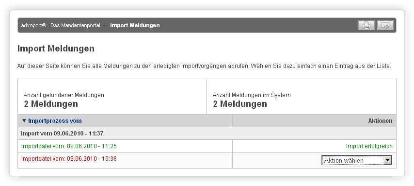 Detailierte Protokollierung aller Importvorgänge.